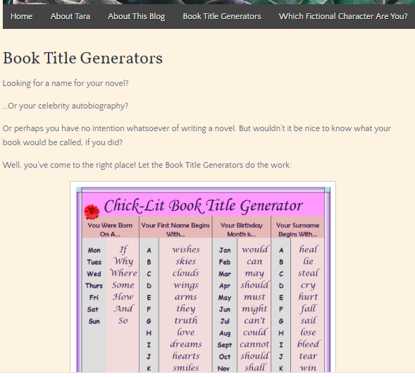 Tara Sparling Book Titles Generator