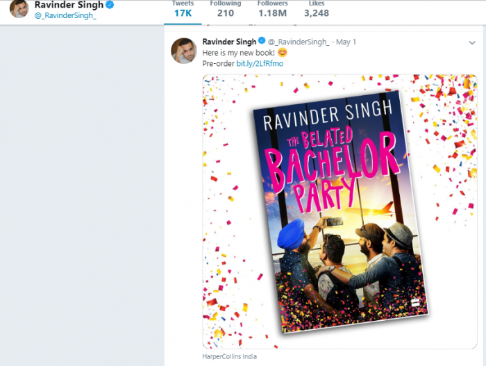 The Belated Bachelor Party Ravinder Singh latest book