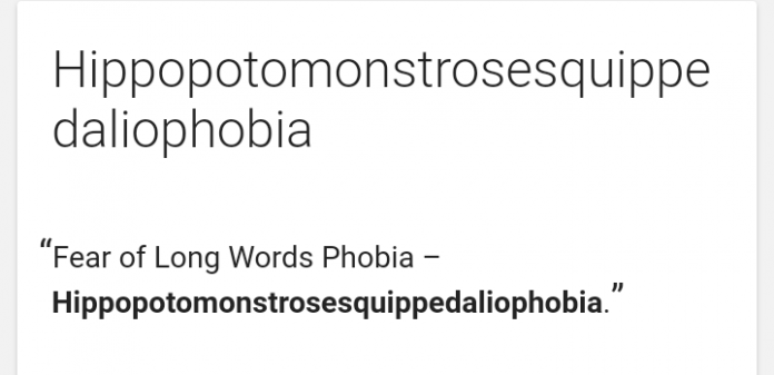 Hippopotomonstrosesquippedaliophobia