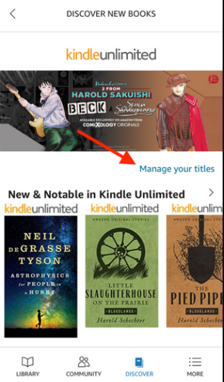 Manage your titles on Kindle unlimited