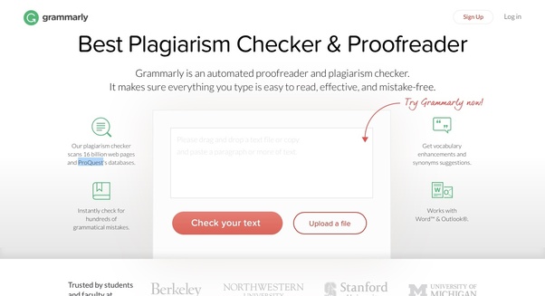 Grammarly plagiarism checker